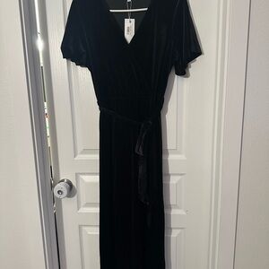 Baltic Born Black Velvet Maxi Dress